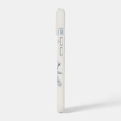 パステルエレガントブルーウォーターバラパーソナライズされた iPhone 15ケース (左側面)