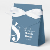 パステルエレガントブルーギフトボックス付きモダンスタイル フェイバーボックス (正面サイド)