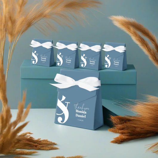パステルエレガントブルーギフトボックス付きモダンスタイル フェイバーボックス