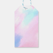 パステルエレガントブルーピンクウォーター絵画カラー ギフトタグ (裏面)