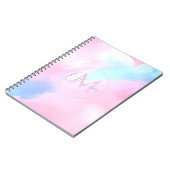 パステルエレガントブルーピンクウォーター絵画カラー ノートブック (左側)