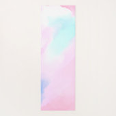 パステルエレガントブルーピンクウォーター絵画カラー ヨガマット (裏面)