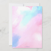 パステルエレガントブルーピンクウォーター絵画カラー 招待状 (裏面)