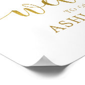 パステルエレガントブルーフローラ結婚ズウェルカム ポスター (角)