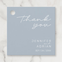 パステルエレガントブルーミニマルサンキュー結婚ズ フェイバータグ