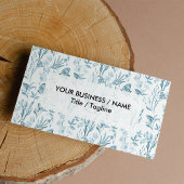 パステルエレガントブルーヴィンテージ蝶フローラ 名刺