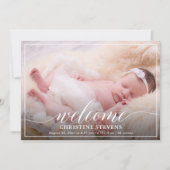 パステルエレガントブルー3写真誕生のお知らせ シーズンカード (正面)