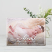 パステルエレガントブルー3写真誕生のお知らせ シーズンカード (スタンド正面)