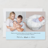 パステルエレガントブルー3写真誕生のお知らせ シーズンカード (裏面)