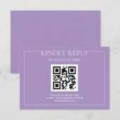 パステルエレガントプモダン・パープル結婚ズ 出欠カード (正面/裏面)