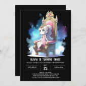 パステルエレガントプリンセス誕生日 招待状 (正面/裏面)