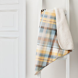 パステルエレガントプレイドパターンシェルパブランケット シェルパブランケット