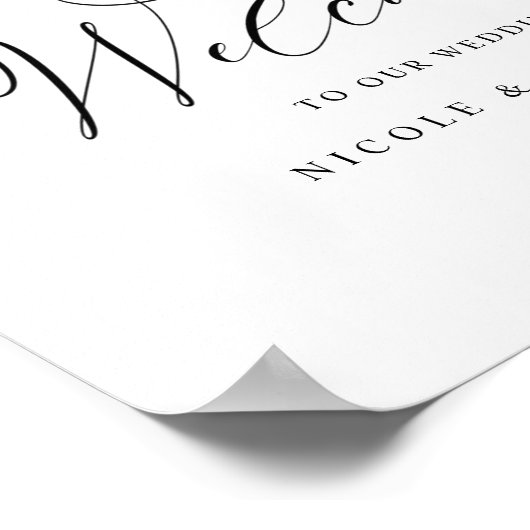 パステルエレガントプレジョイフローラ結婚のウェルカムサイン ポスター (角)