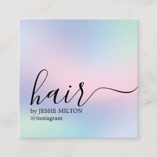 パステルエレガントヘアドレはっきりしたッサ スクエア名刺 (正面)