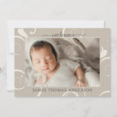 パステルエレガントベビー写真誕生発表 サンキューカード (正面)