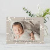 パステルエレガントベビー写真誕生発表 サンキューカード (スタンド正面)