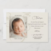 パステルエレガントベビー写真誕生発表 サンキューカード (裏面)