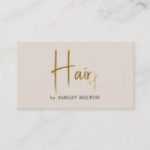 パステルエレガントベージュゴールデンはさみ髪 名刺 (正面)