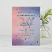 パステルエレガントホイルバルーン70th誕生日パーティー 招待状 (スタンド正面)