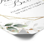 パステルエレガントホワイトローズユーカリプタスフラワーバー ポスター (角)