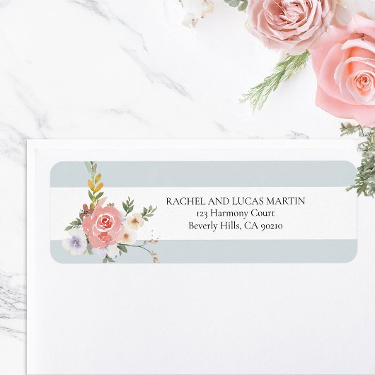 パステルエレガントボホウォーターカラーフローラ ラベル