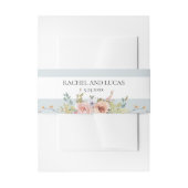 パステルエレガントボホウォーターカラーフローラ 招待状ベリーバンド (正面例)