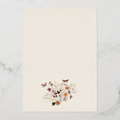 パステルエレガントボホワイルドフラワーモダンズ結婚 箔招待状 (裏面)