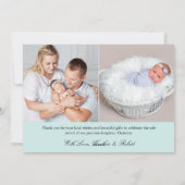 パステルエレガントミント3写真誕生のお知らせ シーズンカード (裏面)