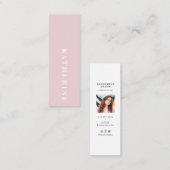パステルエレガントモダンピンクミニマル写真作家 スキニー名刺 (正面/裏面)
