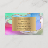 パステルエレガントユニコーン金ゴールドアガテラグジュアリー 名刺 (裏面)