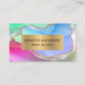 パステルエレガントユニコーン金ゴールドアガテラグジュアリー 名刺 (正面)