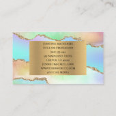 パステルエレガントユニコーン金ゴールドアガテラグジュアリー 名刺 (裏面)