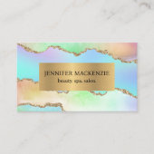 パステルエレガントユニコーン金ゴールドアガテラグジュアリー 名刺 (正面)