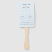 パステルエレガントライトブルーの式結婚プログラム ハンドファン (正面)