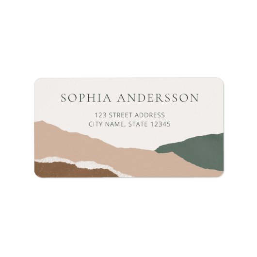 パステルエレガントラストエッジランドスケープ差出人住所 ラベル (正面)