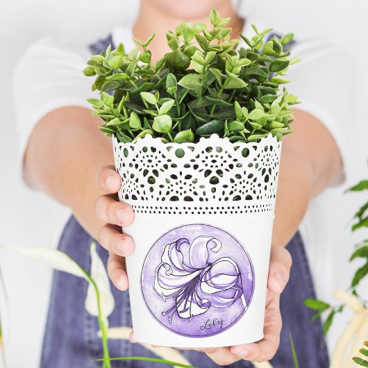 パステルエレガントラベンダーリリー水の色の追加の名前 ラウンドシール