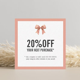 パステルエレガントリボンショップ次の購入クーポン ノートカード