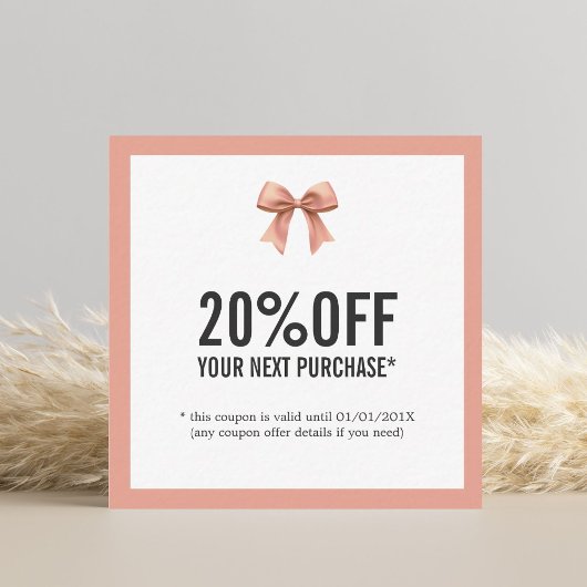 パステルエレガントリボンショップ次の購入クーポン ノートカード