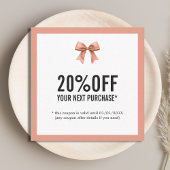 パステルエレガントリボン美しいスタイリッシュサロンクーポン 割引カード