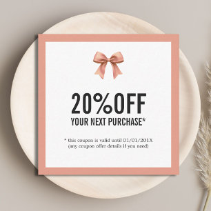 パステルエレガントリボン美しいスタイリッシュサロンクーポン 割引カード