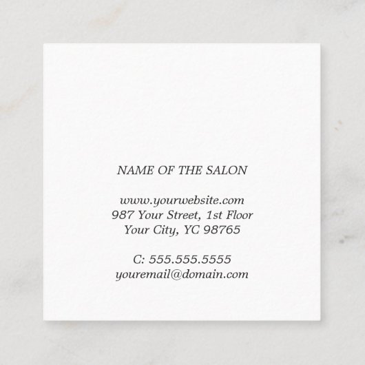 パステルエレガントリボン美しいスタイリッシュサロンクーポン 割引カード (裏面)