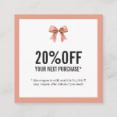 パステルエレガントリボン美しいスタイリッシュサロンクーポン 割引カード (正面)