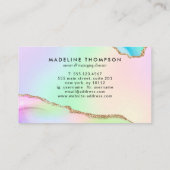 パステルエレガントレインボーマーブルアゲートゲード 名刺 (裏面)