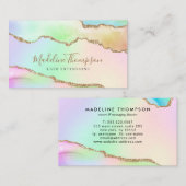 パステルエレガントレインボーマーブルアゲートゲード 名刺 (正面/裏面)