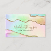 パステルエレガントレインボーマーブルアゲートゲード 名刺 (正面)