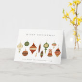 パステルエレガントレッドグリーンスターチャーストマオーナメント カード (黄色い花)