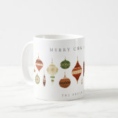 パステルエレガントレッドグリーンスターチャーストマオーナメント コーヒーマグカップ (正面左)