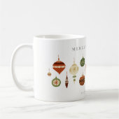 パステルエレガントレッドグリーンスターチャーストマオーナメント コーヒーマグカップ (左)