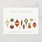 パステルエレガントレッドグリーンスターチャーストマオーナメント シーズンポストカード (正面)