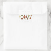 パステルエレガントレッドグリーンスターチャーストマオーナメント スクエアシール (バッグ)